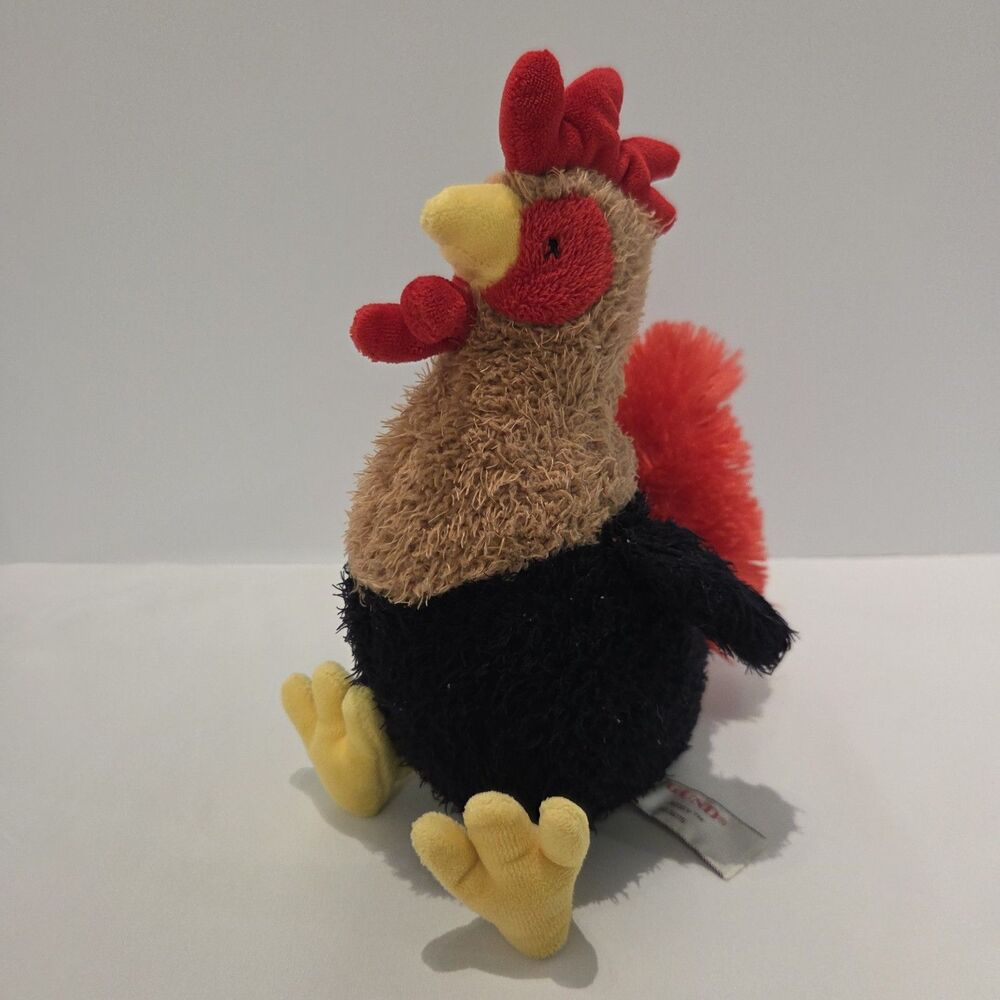 Gund Roody the Rooster Plush Chicken Stuffed Animal Black Brown Red Farm 4036115